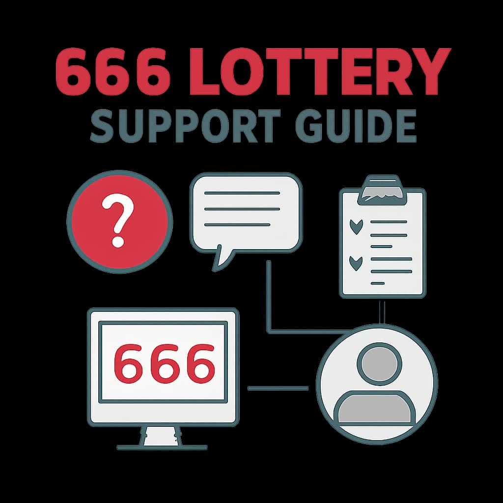 An illustration depicting key features of the 666 Lottery platform.