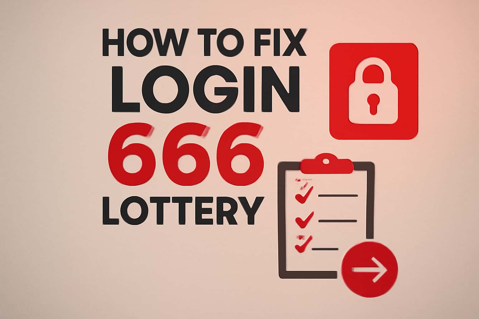 Informative scene illustrating the process of fixing login issues for the 666 Lottery.