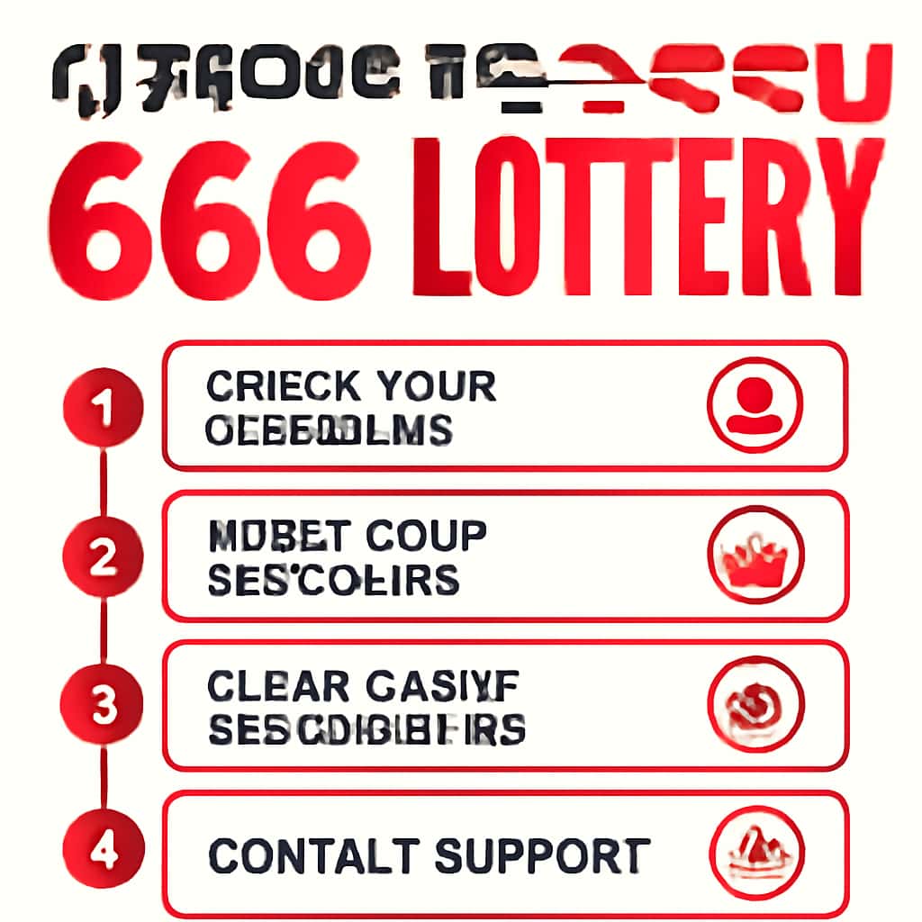 Diagram detailing steps to troubleshoot login problems for the 666 Lottery.