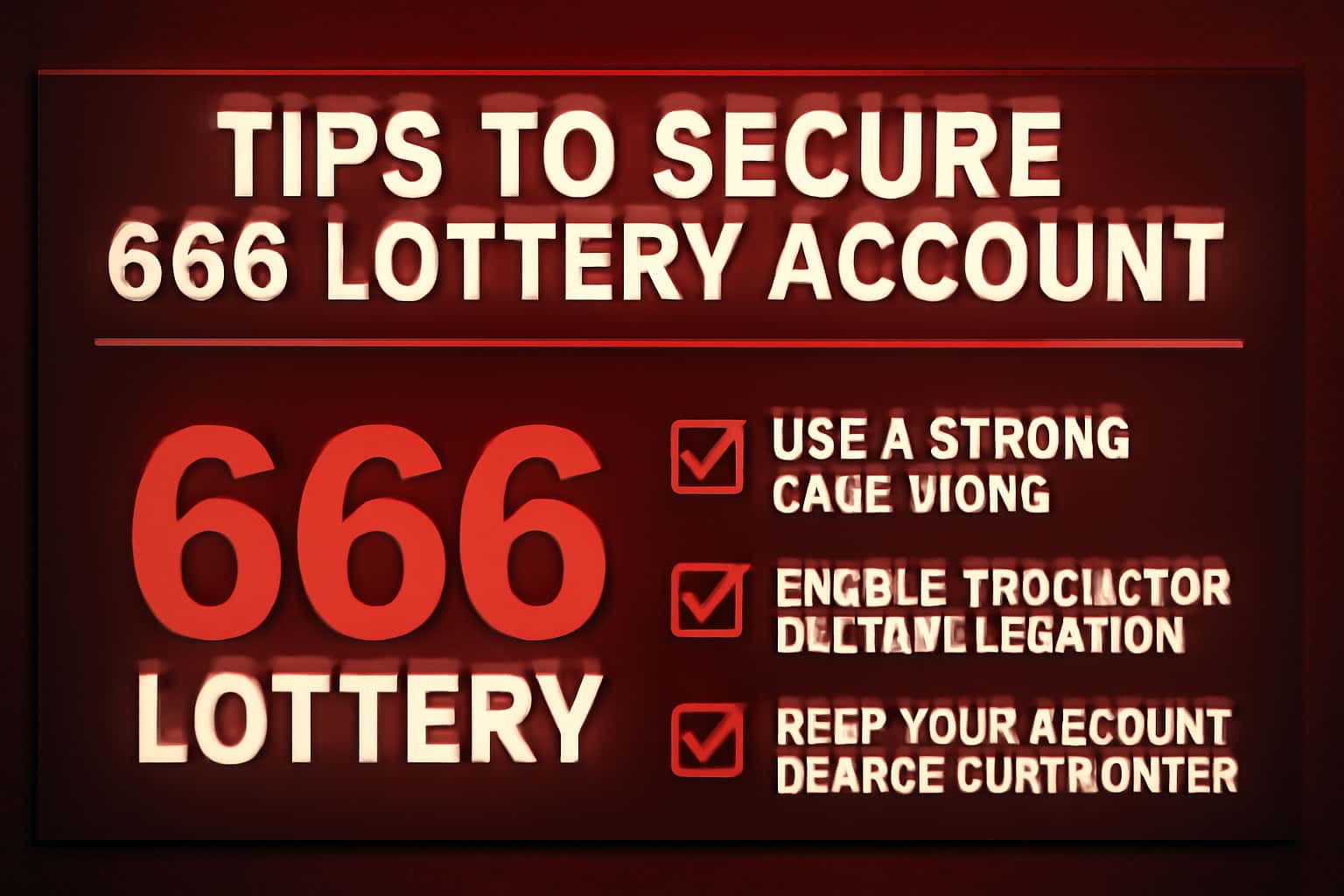 A visual representation of account security for 666 Lottery with essential tips highlighted.