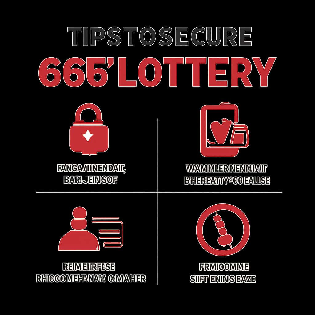 An educational diagram illustrating security practices for 666 Lottery accounts.